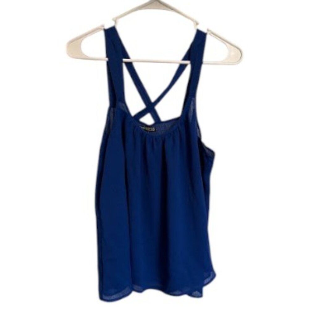 EXPRESS Sheer Blue Sleeveless Women's Top - Size M